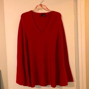 Red New Directions Long-Sleeve Flare Sweater